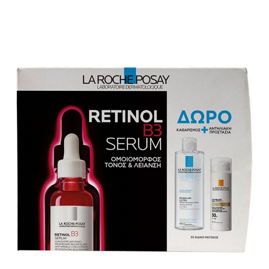 La Roche Posay Promo Retinol B3 Serum 30ml & Eau Micellaire Ultra 50ml & Anthelios Age Correct Spf50 3ml